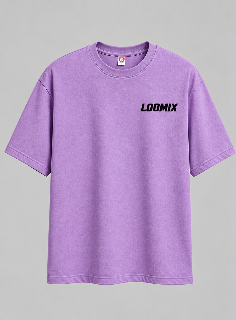 Loomix Samurai Oversized T-Shirt | Japanese Graphic Print | Lavender Purple | Unisex