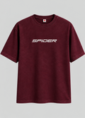 Loomix Spider Oversized T-Shirt | Bold Graphic Print | Maroon | Unisex Streetwear