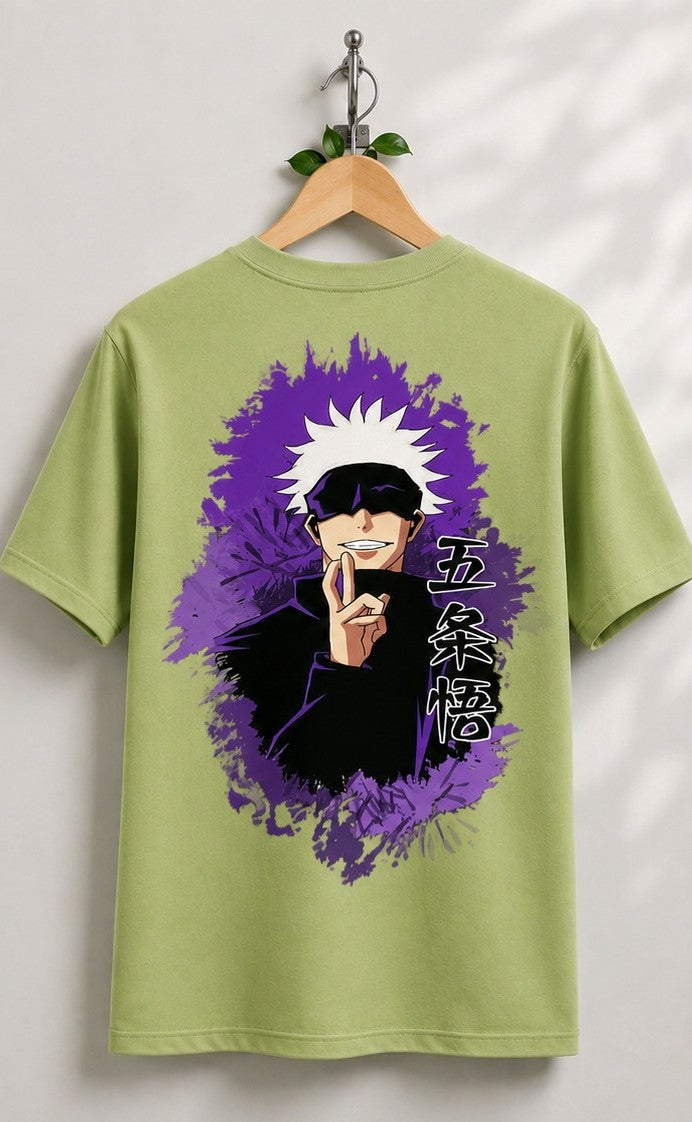 Loomix Gojo Graphic T-Shirt | Anime Printed | 100% Cotton | Men's Regular Fit