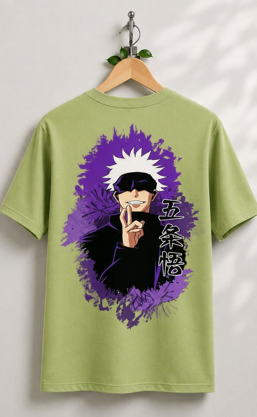 Loomix Gojo Graphic T-Shirt | Anime Printed | 100% Cotton | Men's Regular Fit