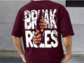 Loomix Break Rules Oversized T-Shirt | Bold Graphic Print | Maroon | Unisex | Kids & Adults